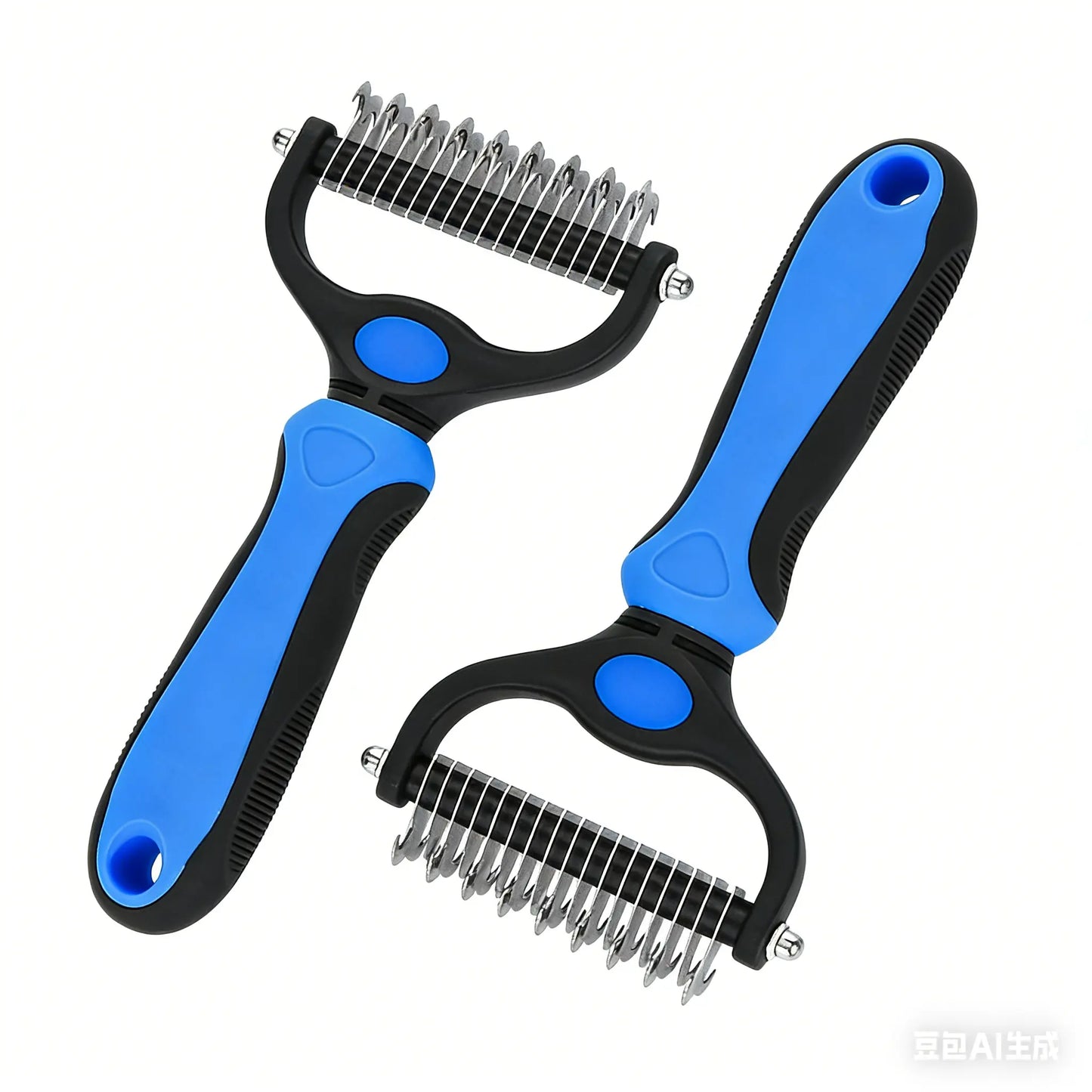 Pain-Free Dematting Undercoat Rake for Pets, Double-Sided Shedding Brush, Effective Tangles Remover Tool for Dogs & Cat Comb , Reduces Loose Hair & Mats Easily Summervibers