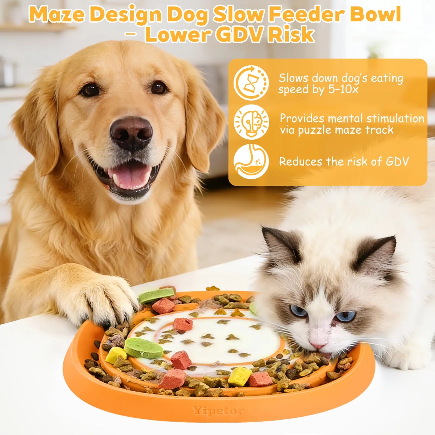 Yipetor Zen Disc: Sensory Calming Tool for Anxious Paws Lick Mat & Slow Feeder,Funnel-Center Foldable Silicone Lick Pad,Bpa Free, Easy to Clean & Dishwasher Safe, GDV Risk Reduction Puzzle Feeder for Semi-Moist Treats, for All Breeds Summervibes Petlovers