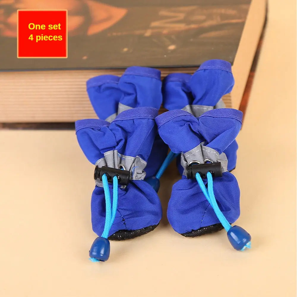 Pet Rain Boots - Spring Storm Waterproof, Non-Slip, Soft Comfortable, Adjustable Secure Fit, Wear-Resistant Paw Protection, Mud & Dirt Proof, Easy-Clean Foldable Shoes for Dogs & Cats for Outdoor Rainy Days