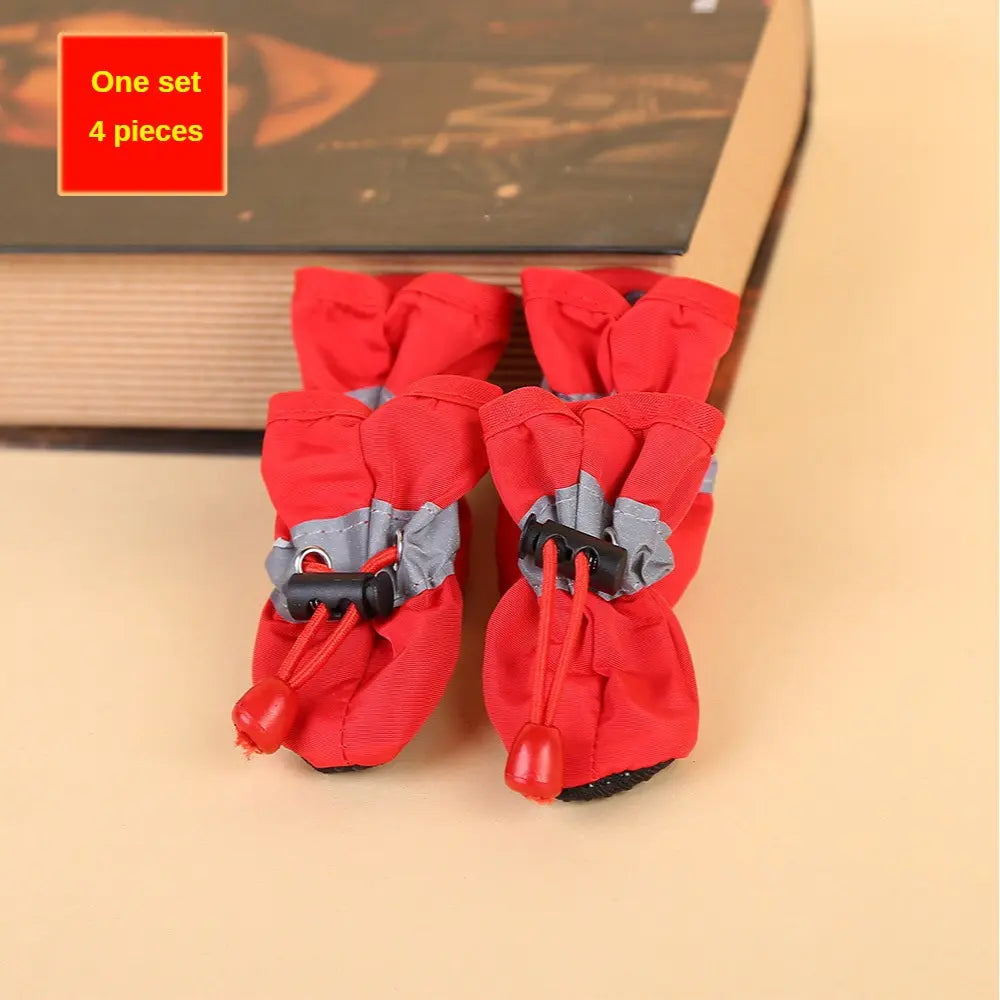 Pet Rain Boots - Spring Storm Waterproof, Non-Slip, Soft Comfortable, Adjustable Secure Fit, Wear-Resistant Paw Protection, Mud & Dirt Proof, Easy-Clean Foldable Shoes for Dogs & Cats for Outdoor Rainy Days