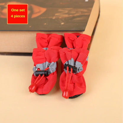 Pet Rain Boots - Spring Storm Waterproof, Non-Slip, Soft Comfortable, Adjustable Secure Fit, Wear-Resistant Paw Protection, Mud & Dirt Proof, Easy-Clean Foldable Shoes for Dogs & Cats for Outdoor Rainy Days