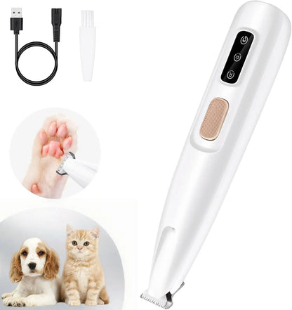 Multifunctional Waterproof Rechargeable Pet Hair Trimmer with LED Light for Grooming Small Dogs and Cats - Quiet Operation at 50dB