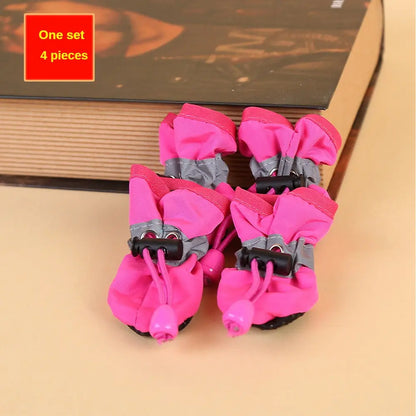 Pet Rain Boots - Spring Storm Waterproof, Non-Slip, Soft Comfortable, Adjustable Secure Fit, Wear-Resistant Paw Protection, Mud & Dirt Proof, Easy-Clean Foldable Shoes for Dogs & Cats for Outdoor Rainy Days