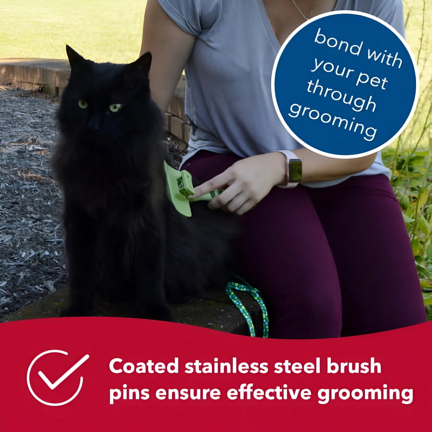 '- Safari - Cat Self-Cleaning Slicker Brush - Cat Grooming Supplies