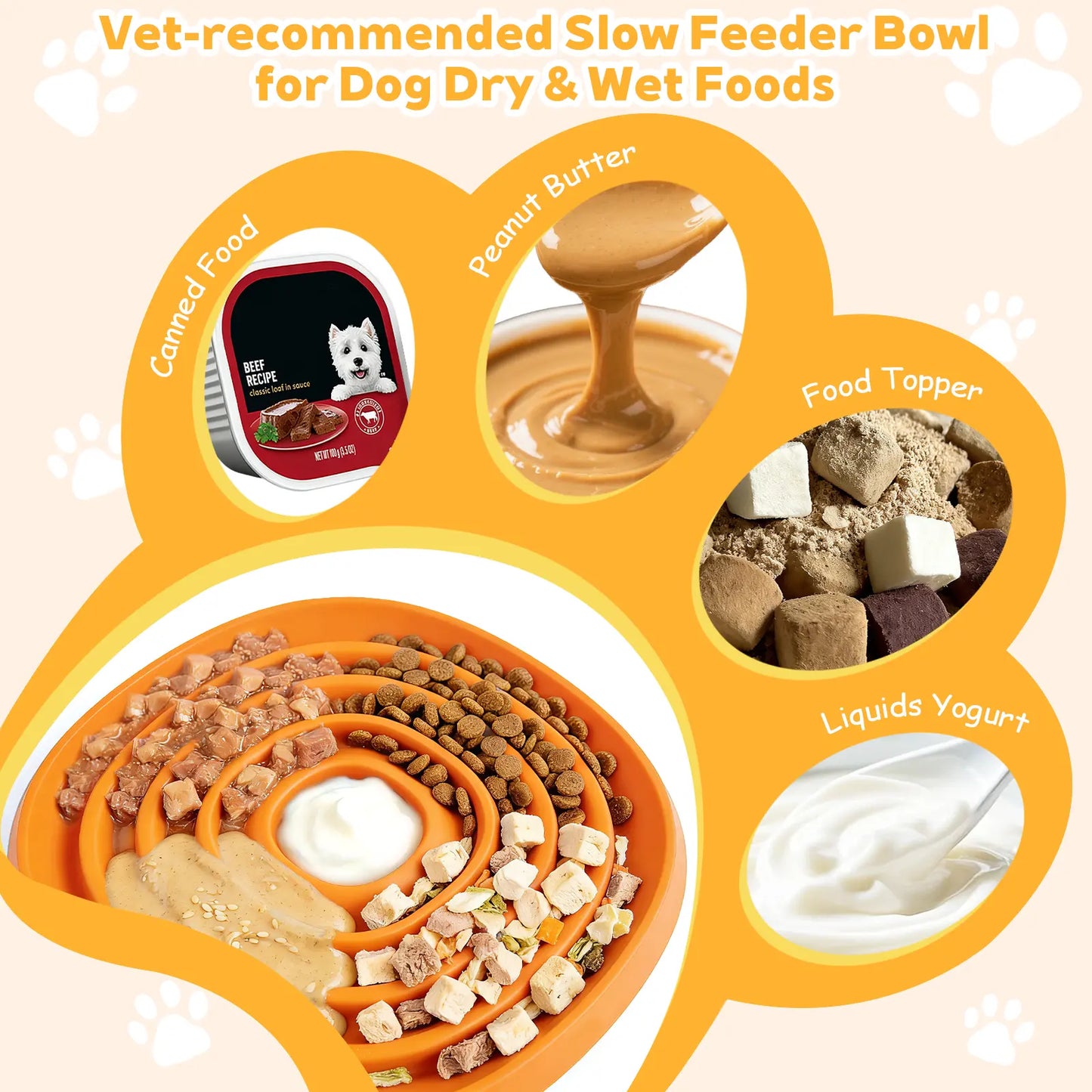 Yipetor Zen Disc: Sensory Calming Tool for Anxious Paws Lick Mat & Slow Feeder,Funnel-Center Foldable Silicone Lick Pad,Bpa Free, Easy to Clean & Dishwasher Safe, GDV Risk Reduction Puzzle Feeder for Semi-Moist Treats, for All Breeds Summervibes Petlovers