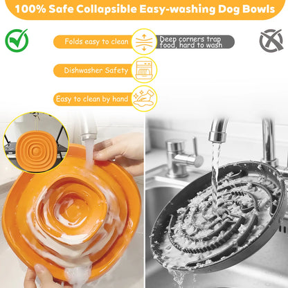 Yipetor Zen Disc: Sensory Calming Tool for Anxious Paws Lick Mat & Slow Feeder,Funnel-Center Foldable Silicone Lick Pad,Bpa Free, Easy to Clean & Dishwasher Safe, GDV Risk Reduction Puzzle Feeder for Semi-Moist Treats, for All Breeds Summervibes Petlovers