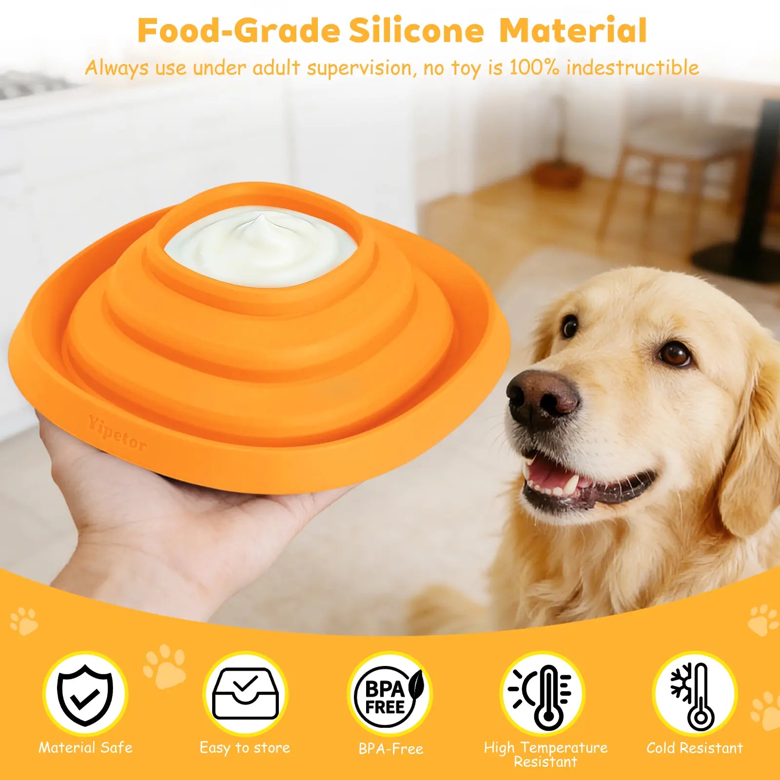 Yipetor Zen Disc: Sensory Calming Tool for Anxious Paws Lick Mat & Slow Feeder,Funnel-Center Foldable Silicone Lick Pad,Bpa Free, Easy to Clean & Dishwasher Safe, GDV Risk Reduction Puzzle Feeder for Semi-Moist Treats, for All Breeds Summervibes Petlovers