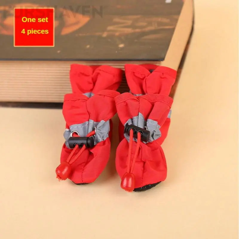 Pet Rain Boots - Spring Storm Waterproof, Non-Slip, Soft Comfortable, Adjustable Secure Fit, Wear-Resistant Paw Protection, Mud & Dirt Proof, Easy-Clean Foldable Shoes for Dogs & Cats for Outdoor Rainy Days